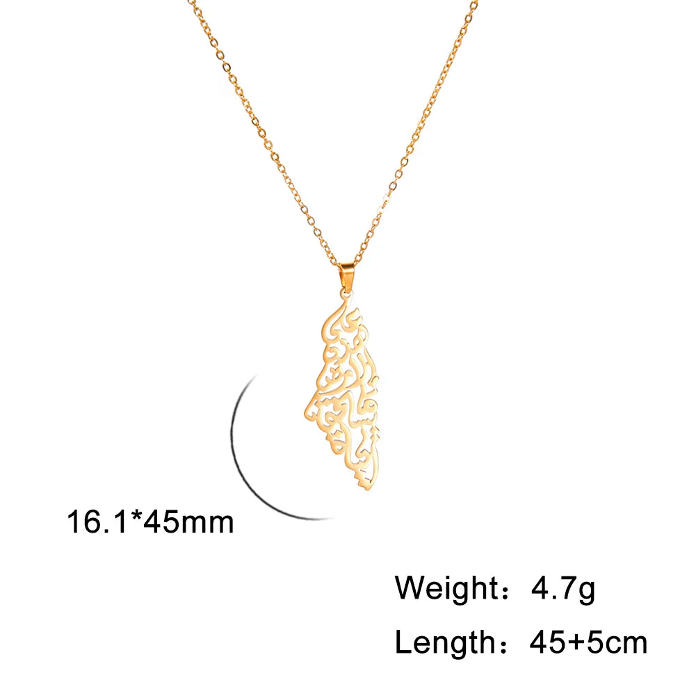 Palestine Map Necklace (Multiple Designs)