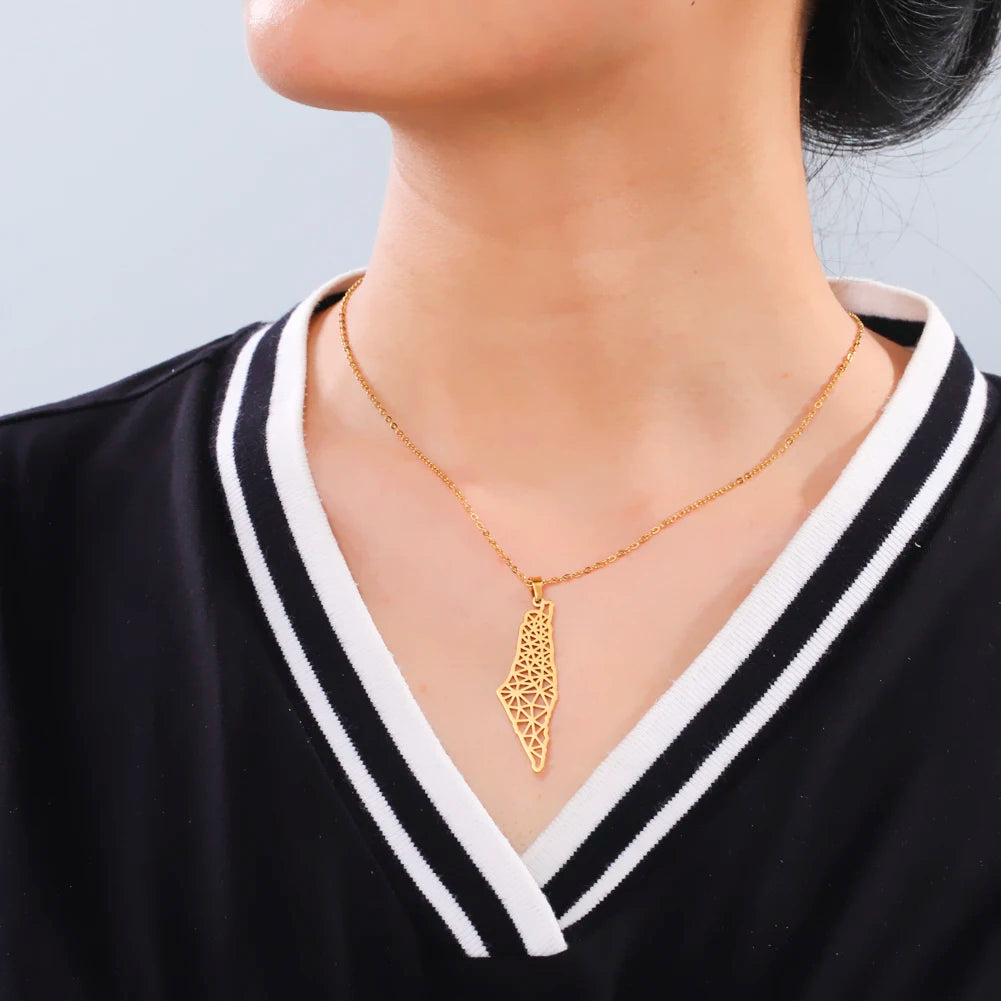 Palestine Map Necklace (Multiple Designs)