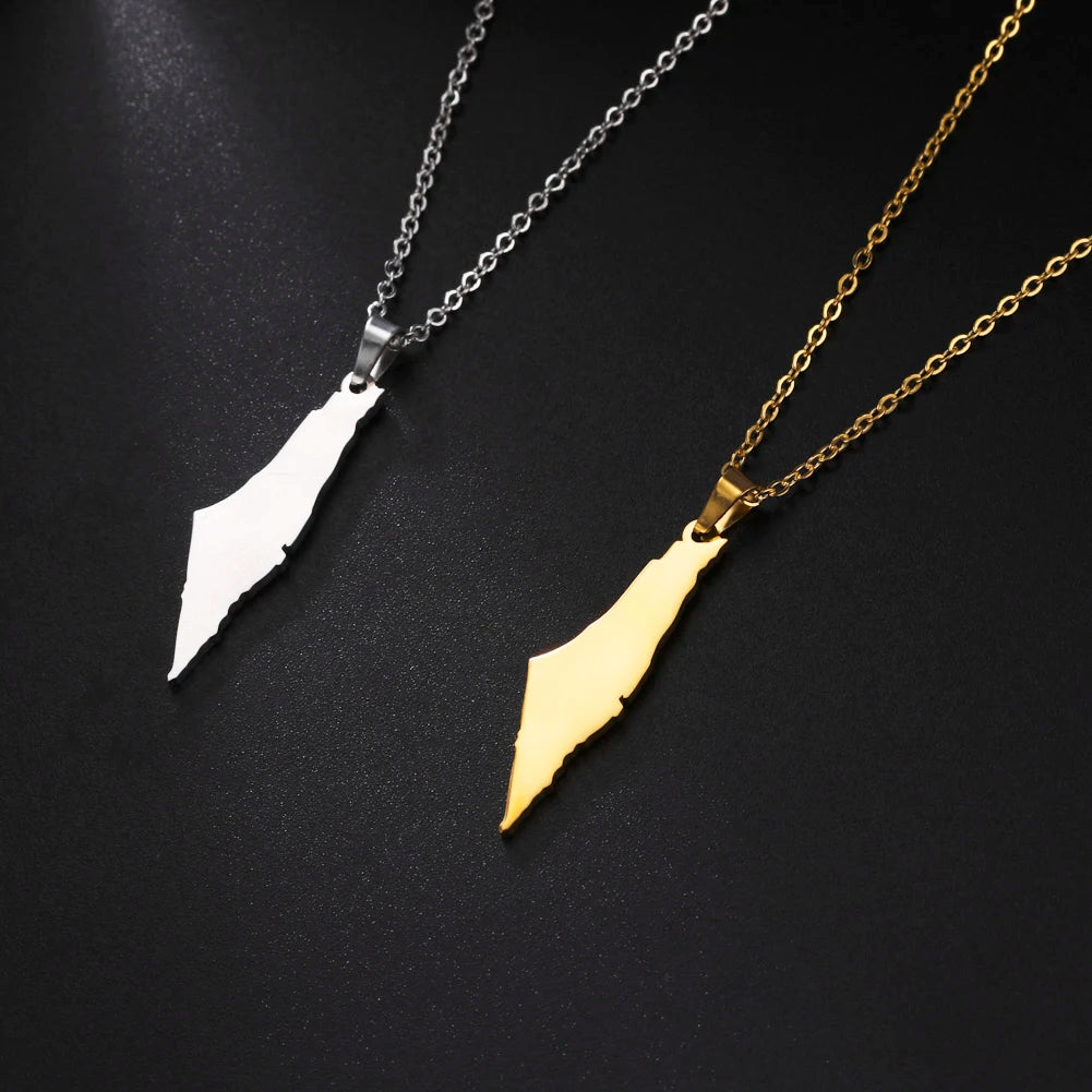 Palestine Map Necklace (Multiple Designs)