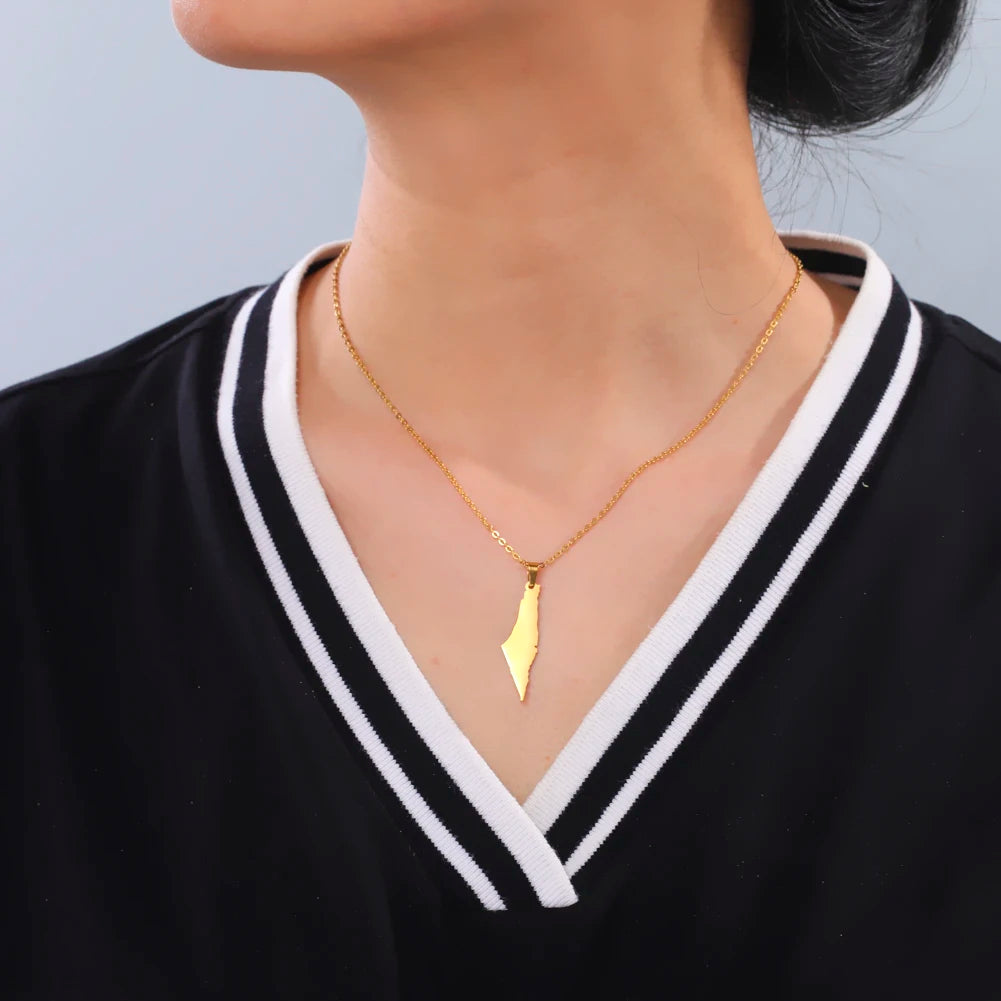 Palestine Map Necklace (Multiple Designs)