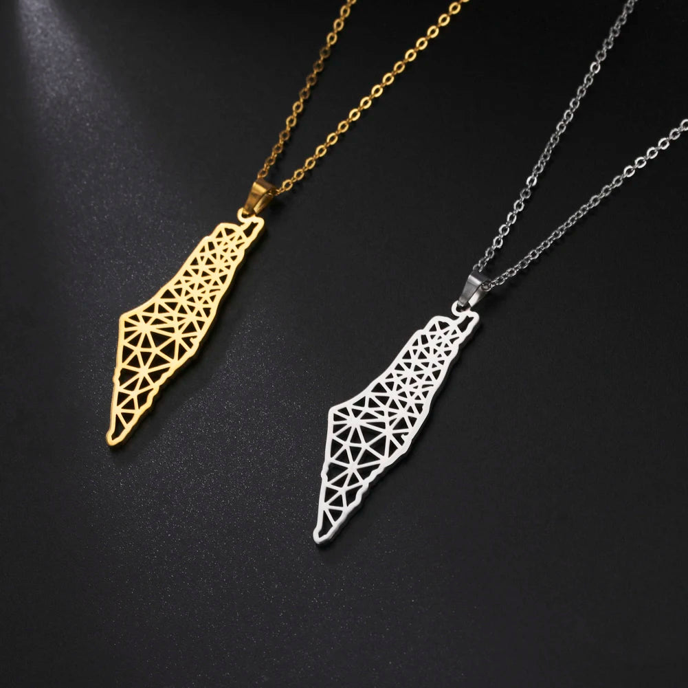Palestine Map Necklace (Multiple Designs)