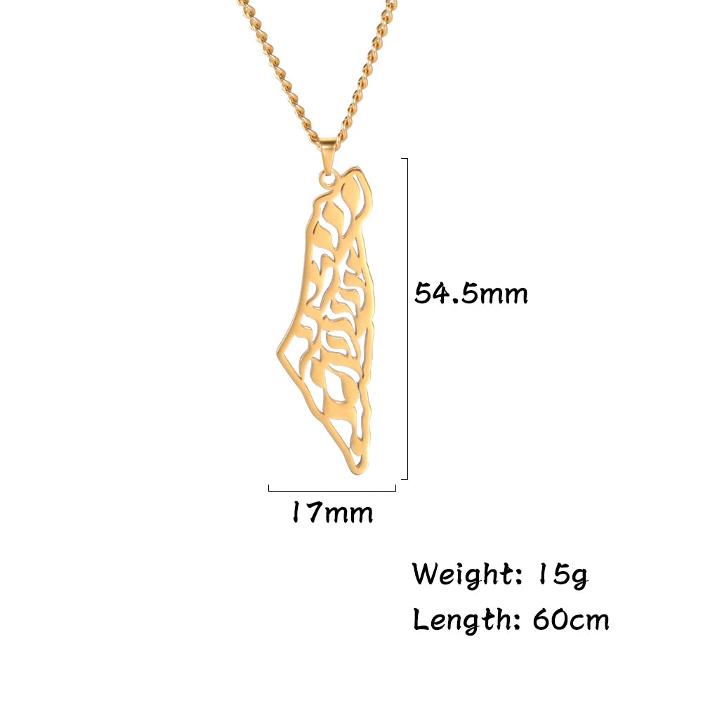 Palestine Map Necklace (Multiple Designs)