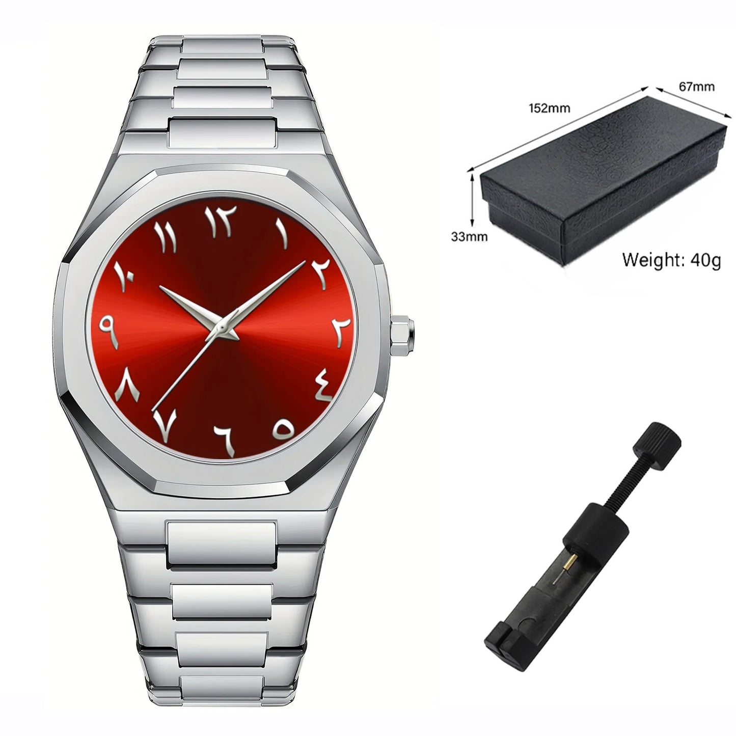 Fashion Business Men Watch Top Brand Luxury Steel Belt Black Simple Arabic Digital Dial Quartz Wristwatches Relogios Masculino