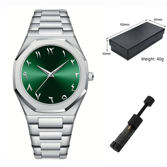 Fashion Business Men Watch Top Brand Luxury Steel Belt Black Simple Arabic Digital Dial Quartz Wristwatches Relogios Masculino