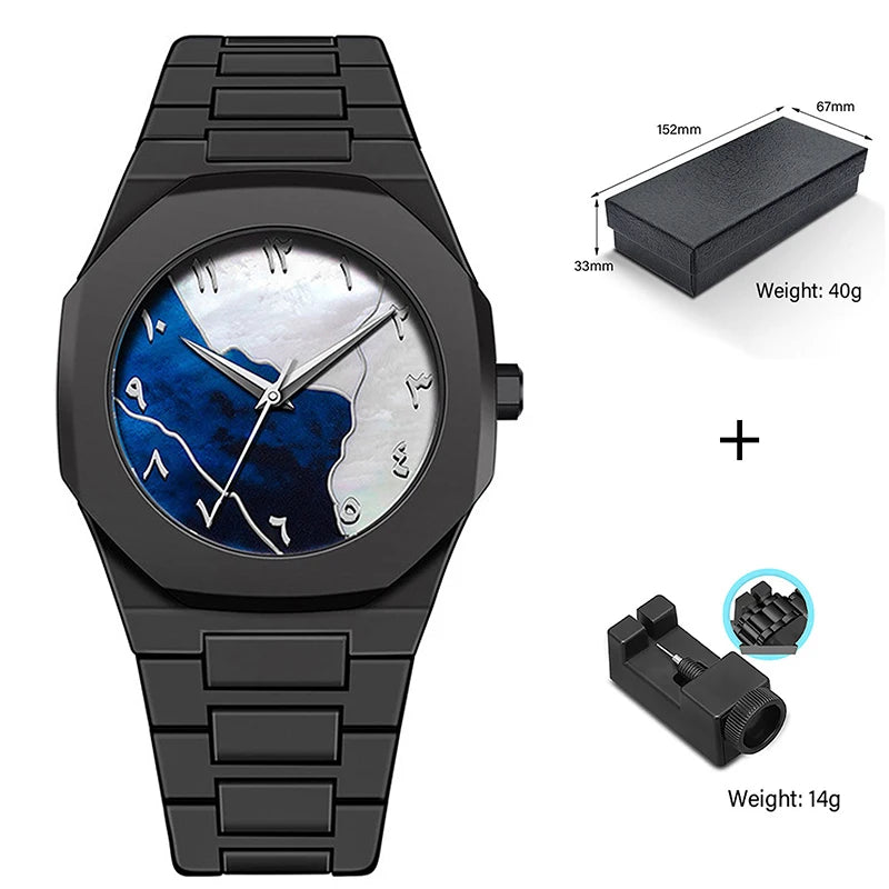 UTHAI New Trend Creative Design Arabic Numeral Quartz Watch Polycarbonate Granules Waterproof Men'S Watch