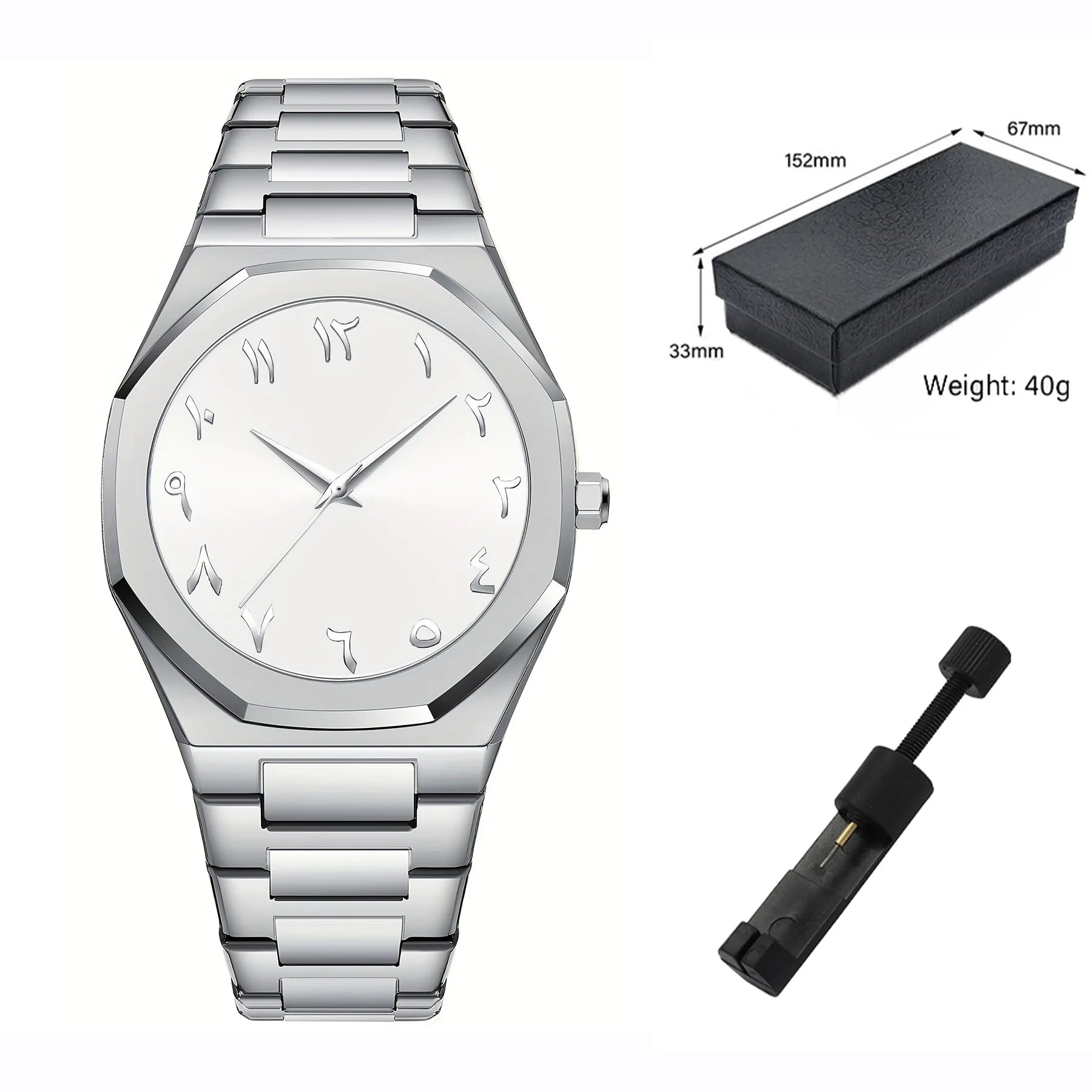 Fashion Business Men Watch Top Brand Luxury Steel Belt Black Simple Arabic Digital Dial Quartz Wristwatches Relogios Masculino