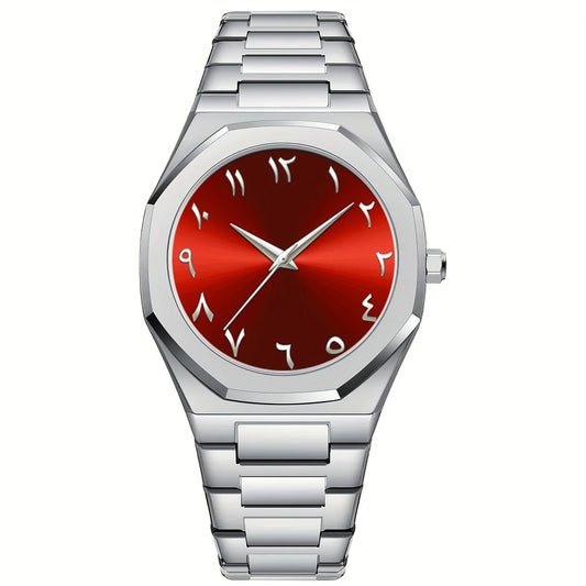 Fashion Business Men Watch Top Brand Luxury Steel Belt Black Simple Arabic Digital Dial Quartz Wristwatches Relogios Masculino