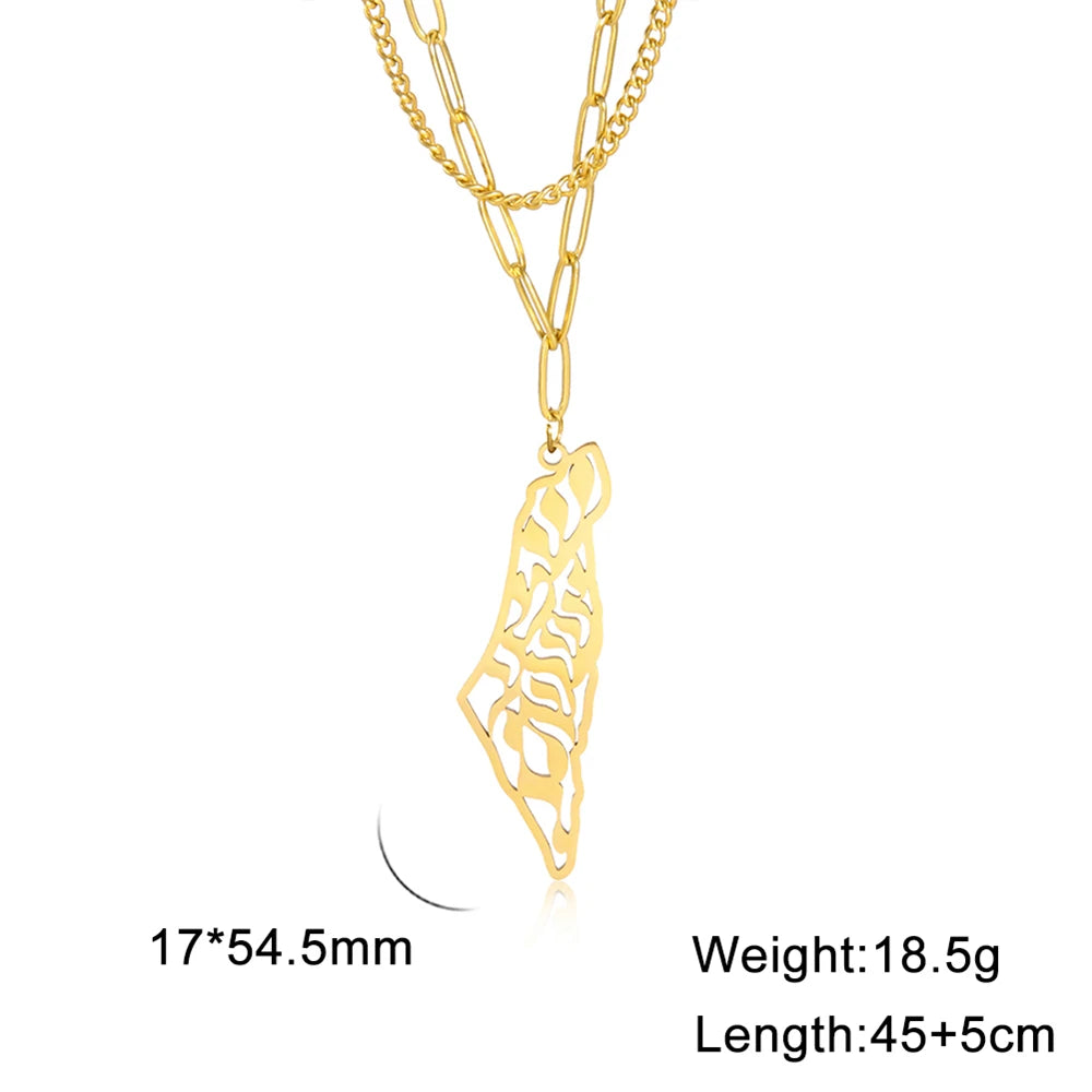 Palestine Map Necklace (Multiple Designs)