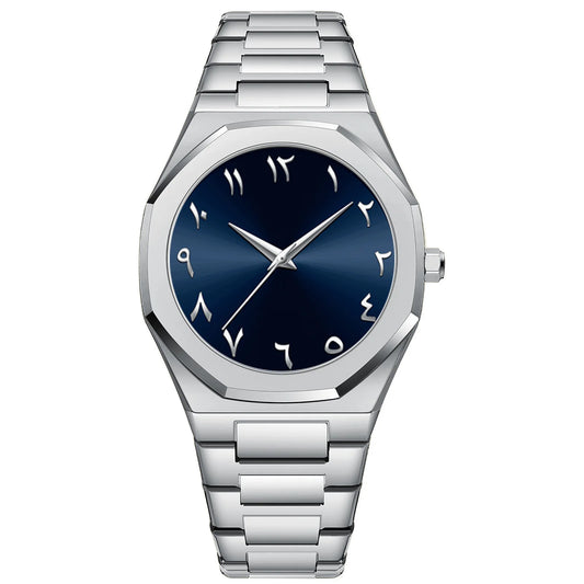 Fashion Business Men Watch Top Brand Luxury Steel Belt Black Simple Arabic Digital Dial Quartz Wristwatches Relogios Masculino