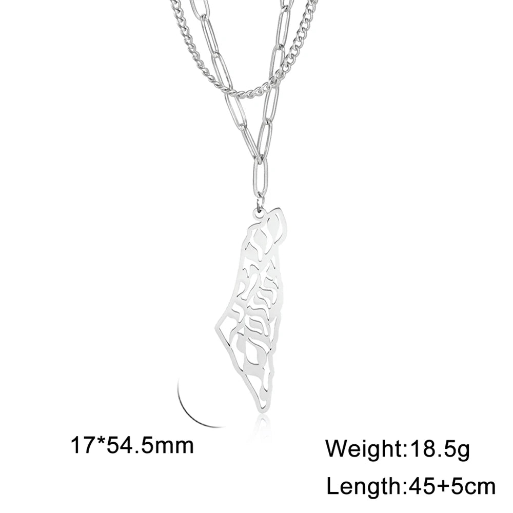 Palestine Map Necklace (Multiple Designs)