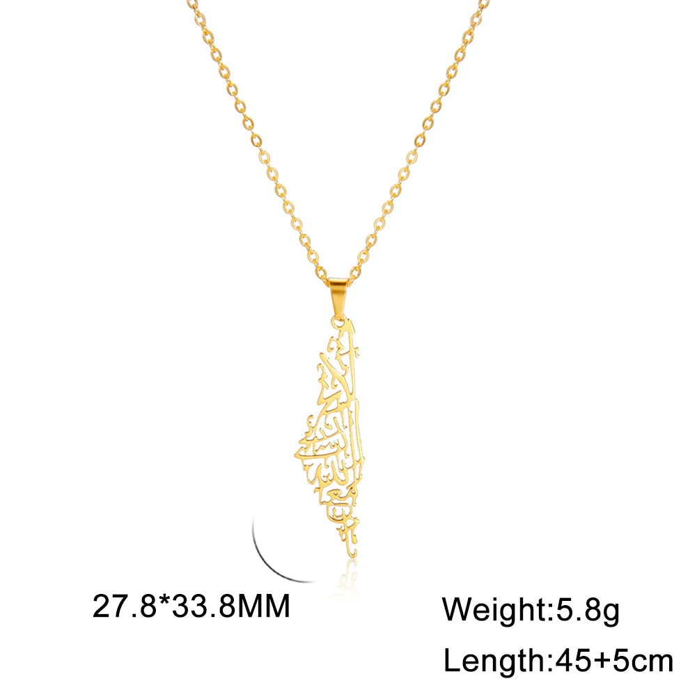 Palestine Map Necklace (Multiple Designs)