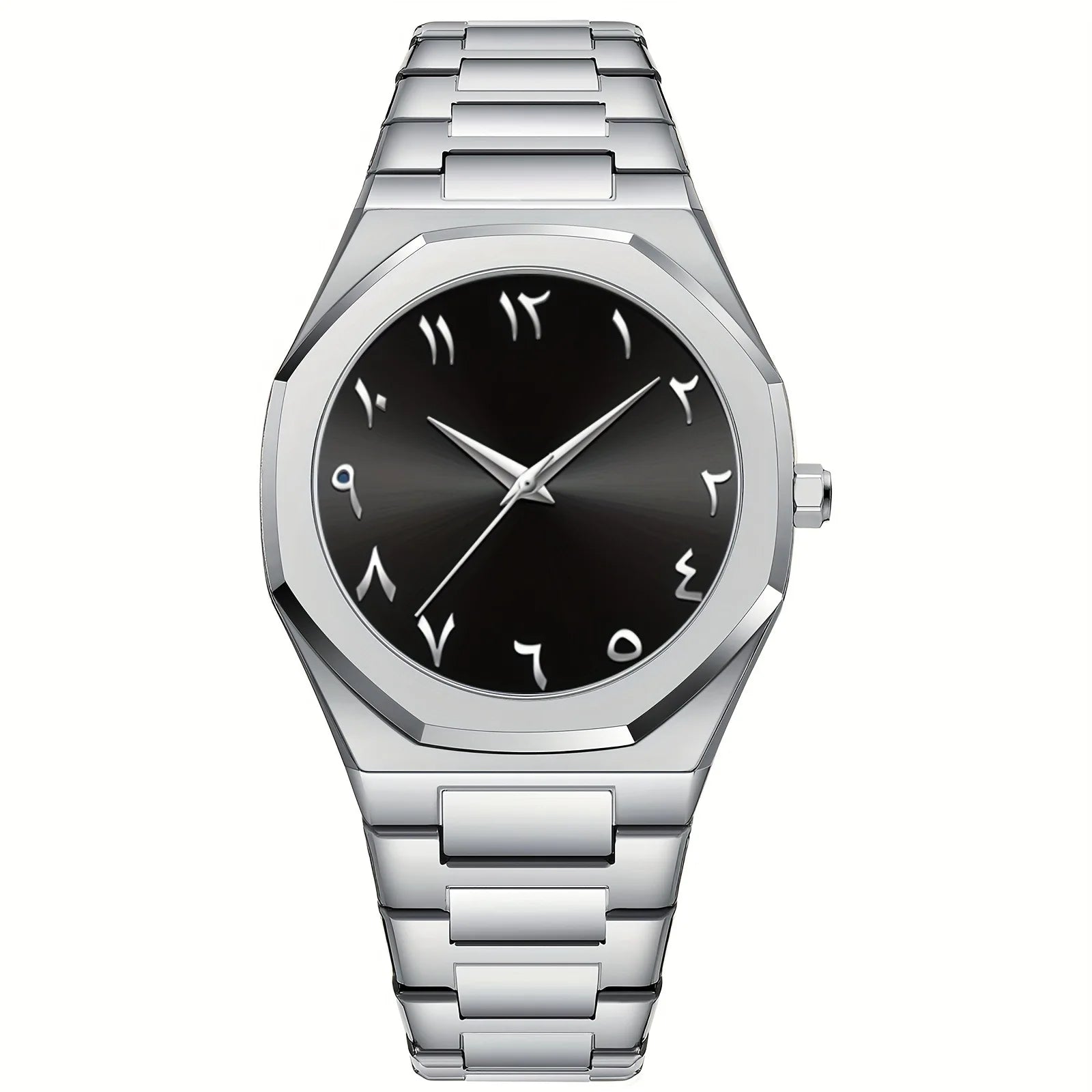Fashion Business Men Watch Top Brand Luxury Steel Belt Black Simple Arabic Digital Dial Quartz Wristwatches Relogios Masculino