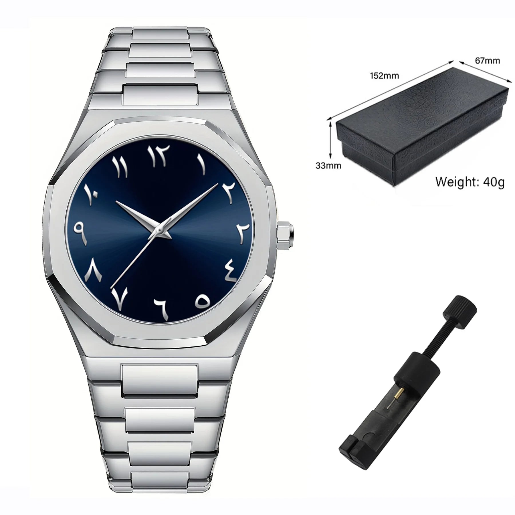 Fashion Business Men Watch Top Brand Luxury Steel Belt Black Simple Arabic Digital Dial Quartz Wristwatches Relogios Masculino